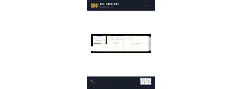 A floor plan for a studio apartment at 800 Princess Street in Kingston, ON.
