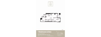 the floor plan of bedroom and den apartment
