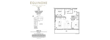 A floor plan for a 2.10 condo with a balcony and a garage.