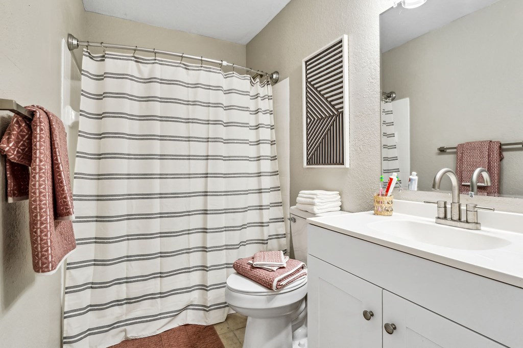 Modern bathroom with tub and shower at Reserve at Temple Terrace, Temple Terrace