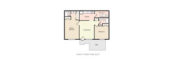 a floor plan of a bedroom apartment