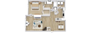 One Bedroom Suite Floor Plan at Newport Colony Apartment Homes, Casselberry, FL