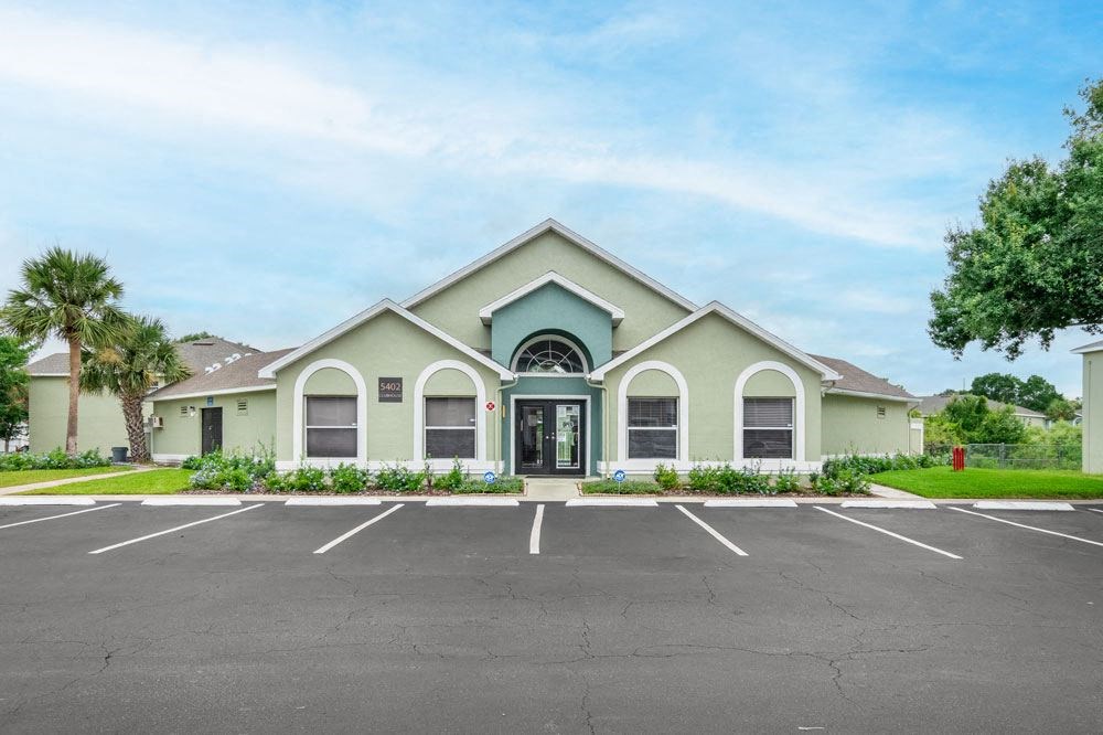 Exterior of leasing office at Rolling Hills Apartments