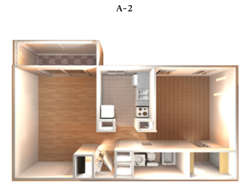 Floor Plan A-2 at DEL ORO APARTMENT HOMES, Plantation, Florida