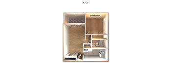Floor Plan A-3 at DEL ORO APARTMENT HOMES, Plantation, FL