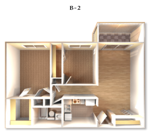 Floor Plan B-2 at DEL ORO APARTMENT HOMES, Plantation