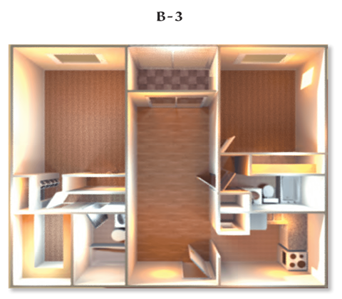 Floor Plan B-3 at DEL ORO APARTMENT HOMES, Plantation, Florida