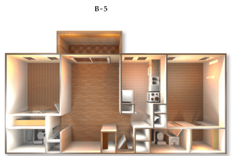Floor Plan B-5 at DEL ORO APARTMENT HOMES, Plantation, FL