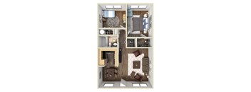 Chestnut-Floor Plan at Oak Manor Apartment Homes, Tampa, FL, 33617