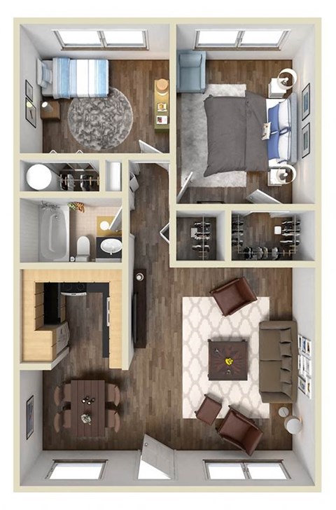 Chestnut-Floor Plan at Oak Manor Apartment Homes, Tampa, FL, 33617