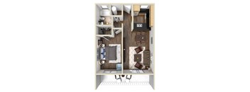 Laurel-Floor Plan at Oak Manor Apartment Homes, Tampa, Florida