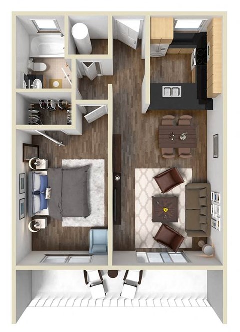 Laurel-Floor Plan at Oak Manor Apartment Homes, Tampa, Florida