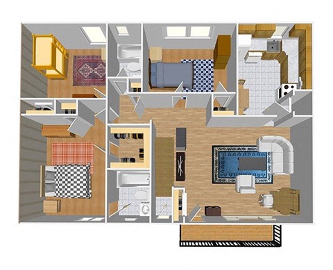 Raritan Crossing Floor Plan at Raritan Crossing Apartment Homes, New Brunswick