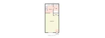 Studio Apartment 2D Floorplan at Tanglewood Apartment Homes