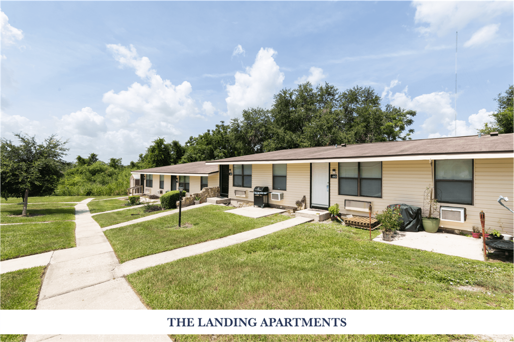A row of small houses are called the landing apartments.