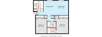 a floor plan of a living room and dining room