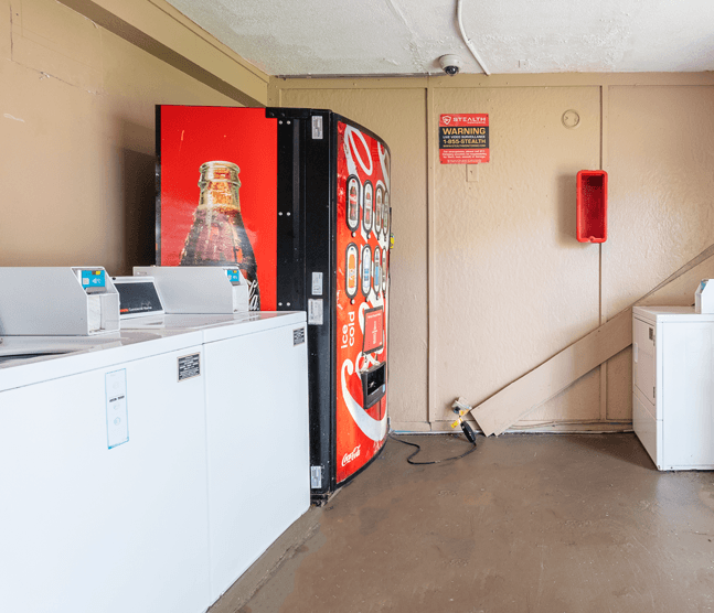 laundry facility with washers and vending machine