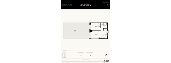 A floor plan for a residence in Amara shows one bedroom and one bathroom.