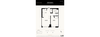 A floor plan for an apartment named Amara in Astoria, NY.