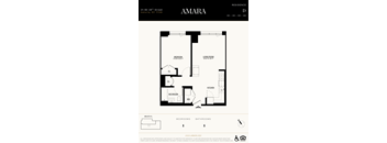 A floor plan for an apartment in Amara Residence in Astoria, NY.