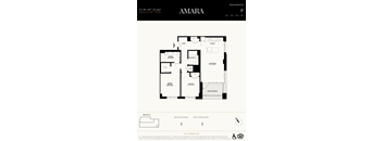 A floor plan for a residence at 31-90 29th Street in Amara, showing two bedrooms and two bathrooms.