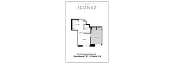 Unit Type B (2nd-9th Floor) Floor Plan at The Icon 52 Apartments, New York