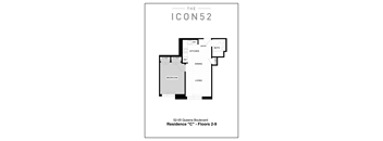 Unit Type C (2nd-9th Floor) Floor Plan at The Icon 52 Apartments, New York, 11377