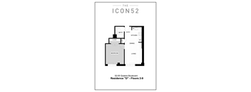 Unit Type D (2nd-9th Floor) Floor Plan at The Icon 52 Apartments, Woodside, NY, 11377