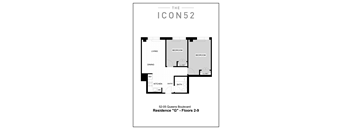 Unit Type G (3rd-9th Floor) Floor Plan at The Icon 52 Apartments, Woodside, New York