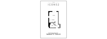 Unit Type H (3rd-9th Floor) Floor Plan at The Icon 52 Apartments, Woodside