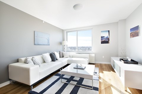 Living Room with White Couch at The Icon 52 Apartments, Woodside