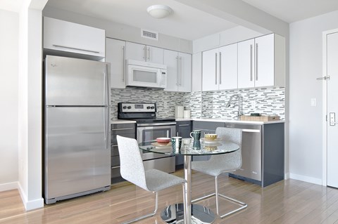 Modern Kitchen at The Icon 52 Apartments, New York, 11377