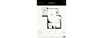 A floor plan for an apartment in Amara Residence.