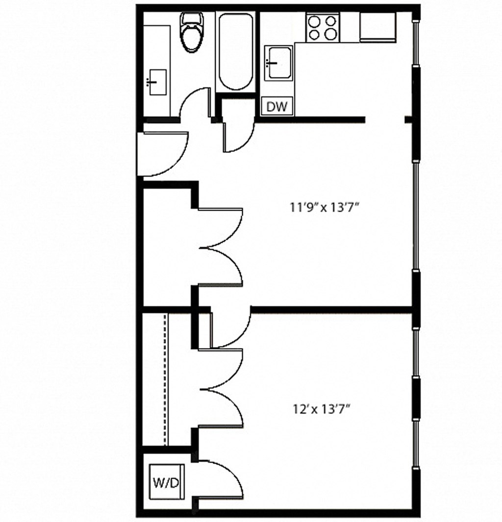 a floor plan of a small house with a bedroom and a living room