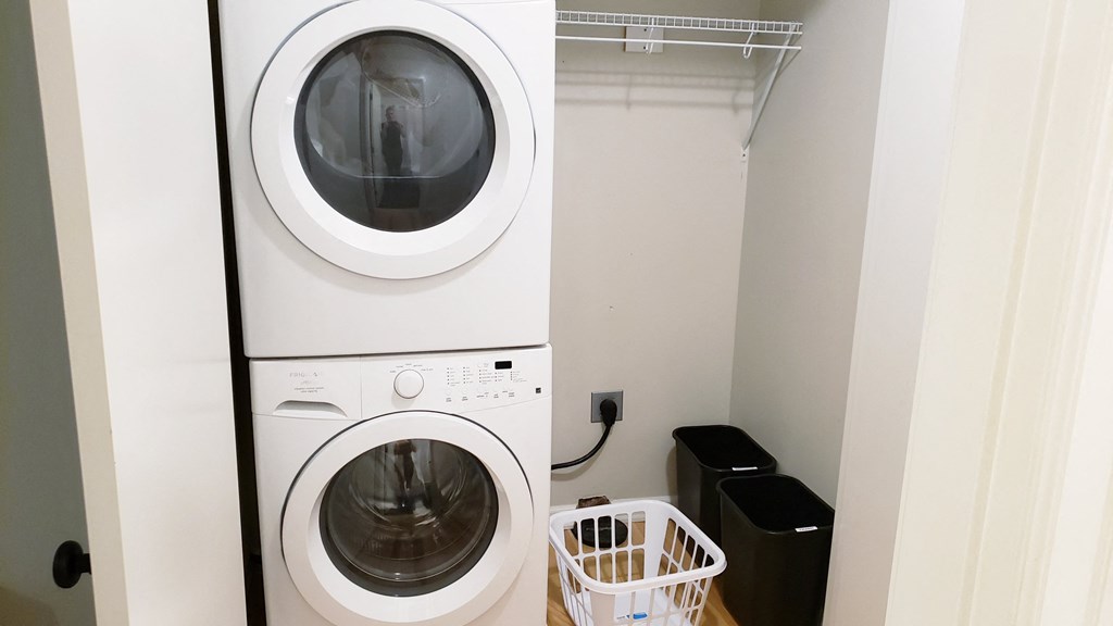 a washer and dryer in a laundry room