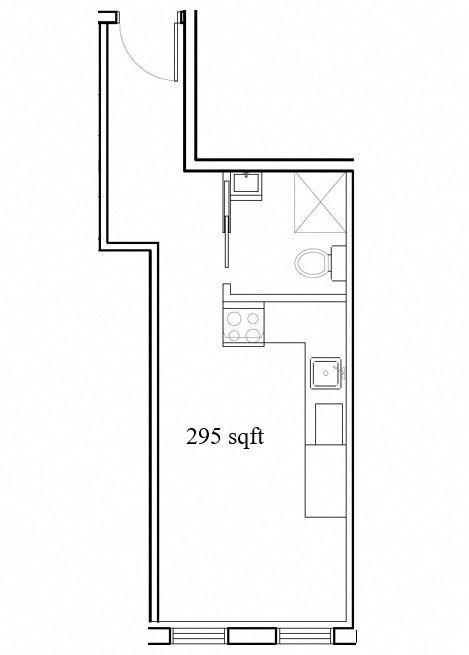 high angle floor plan of a small house