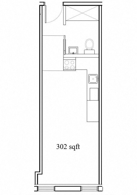 high angle floor plan of a small house