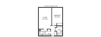 a floor plan of a bedroom apartment