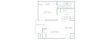 1 bed 1 bathroom A at Lakeside Apartments, Texas