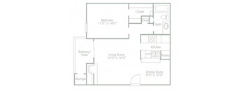 1 bed 1 bathroom at Lakeside Apartments, Dallas