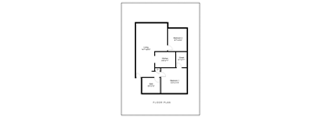 a floor plan of a house with two bedrooms and a living room