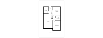a floor plan of a house with a bedroom and a living room
