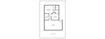 a floor plan of a house with a bedroom and a living room