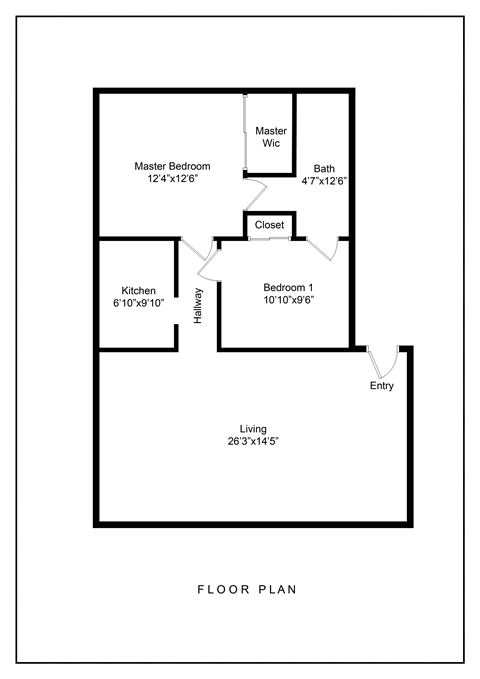 a floor plan of a house with a bedroom and a living room