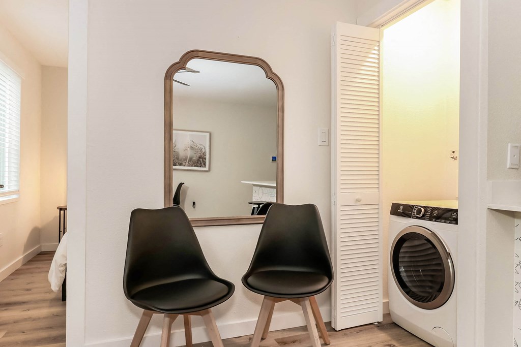 Seating area at The Eastern Apartments, Dallas, Texas