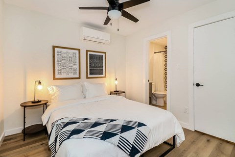 Bedroom at The Eastern Apartments, Dallas, TX