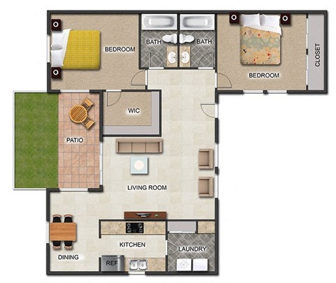 2 bed 2 bath A at The Alista Apartments, Texas, 75238