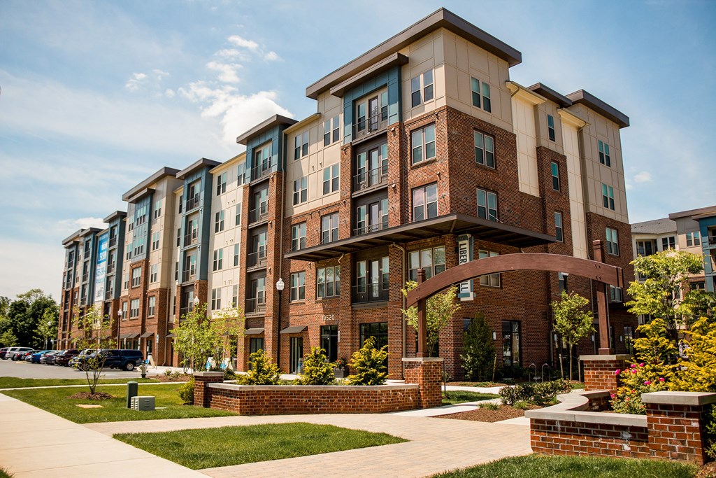 Entrance of Liberty Mill apartments for rent in Germantown, MD