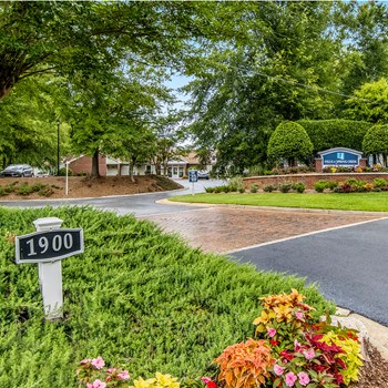 Property entrance for the Falls at Spring Creek Apartment Homes in Macon, GA