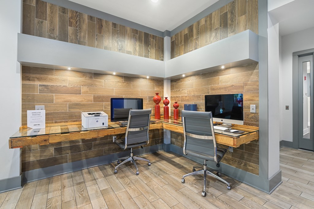 a room filled with furniture and a large window